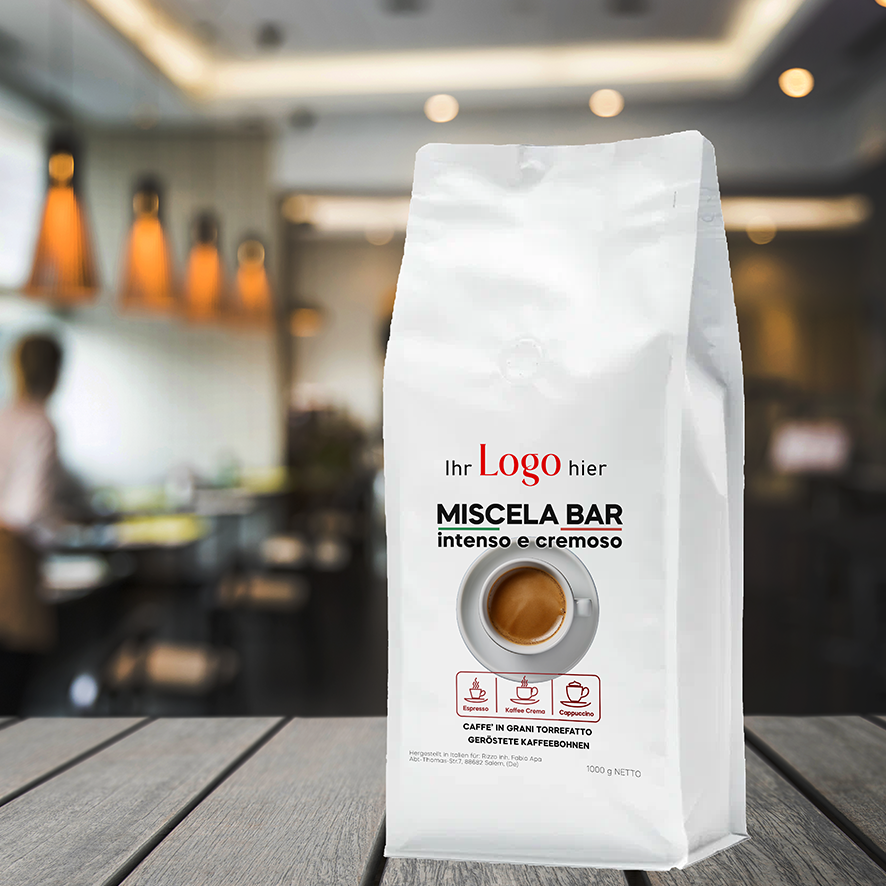 Kaffeebohnen in personalisierter Verpakung