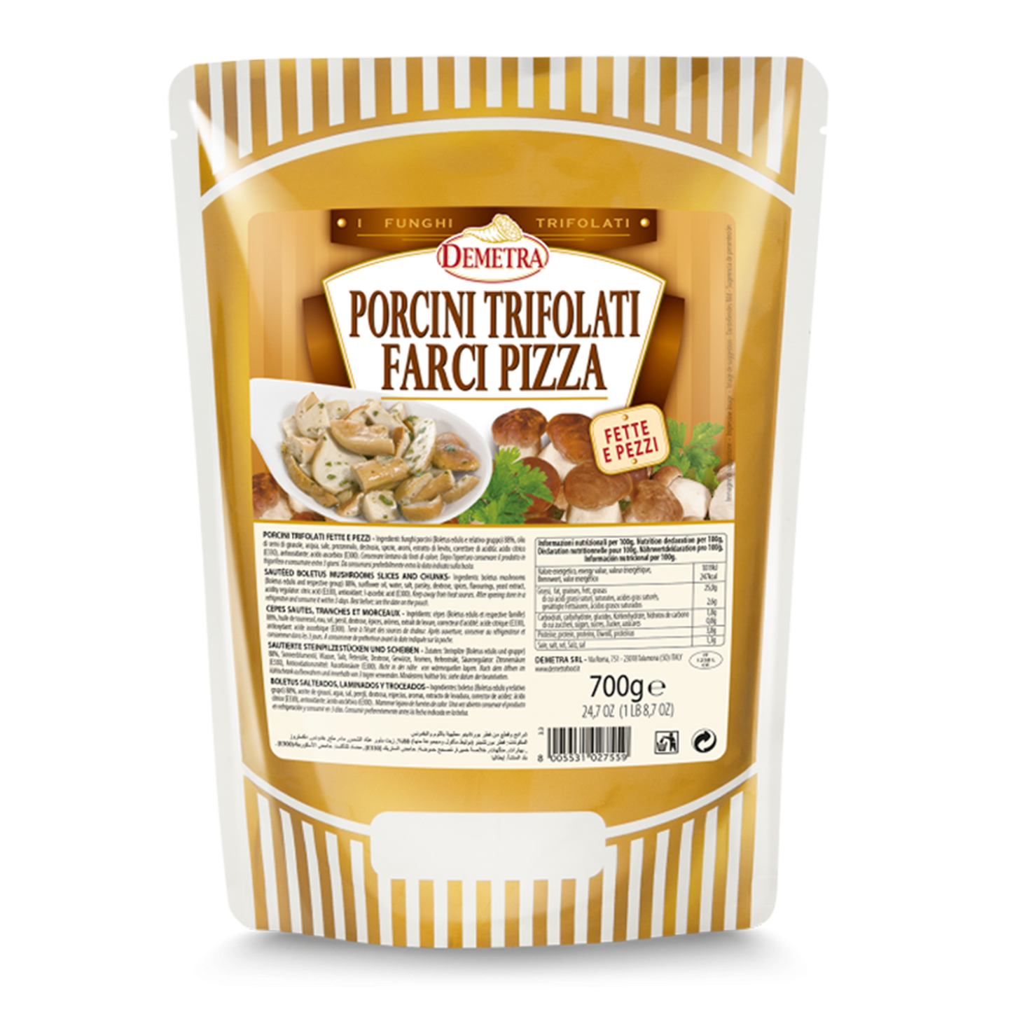 Sautierte Steinpilzscheiben Und ‑Stücke “Farci Pizza“