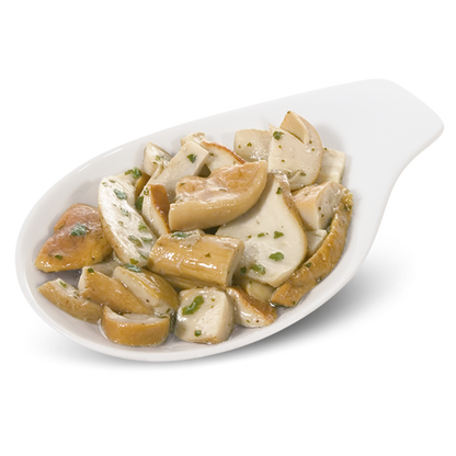 Sautierte Steinpilzscheiben Und ‑Stücke “Farci Pizza“