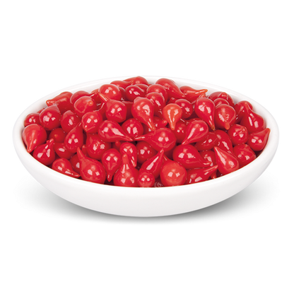 Rote Peperoni-Tropfen Süss-Sauer